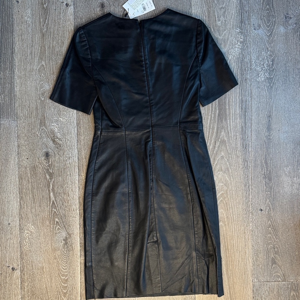 LK Bennett Black Leather Mini Dress AS0160 - Picture 4 of 9